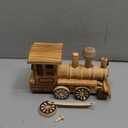 Vintage Wooden Train Engine Decorative Ornament, Steampunk Retro Locomotive Adornment, Engineering Desktop Decoration for Kids Boys Home Or Office Decor