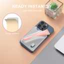 DOB SECHS Silicone Lip Holder with Card Holder Compatible with Lipstick Lip Glaze Phone Case Back Stick On Holder for iPhone and Android Smartphones Grey, Small