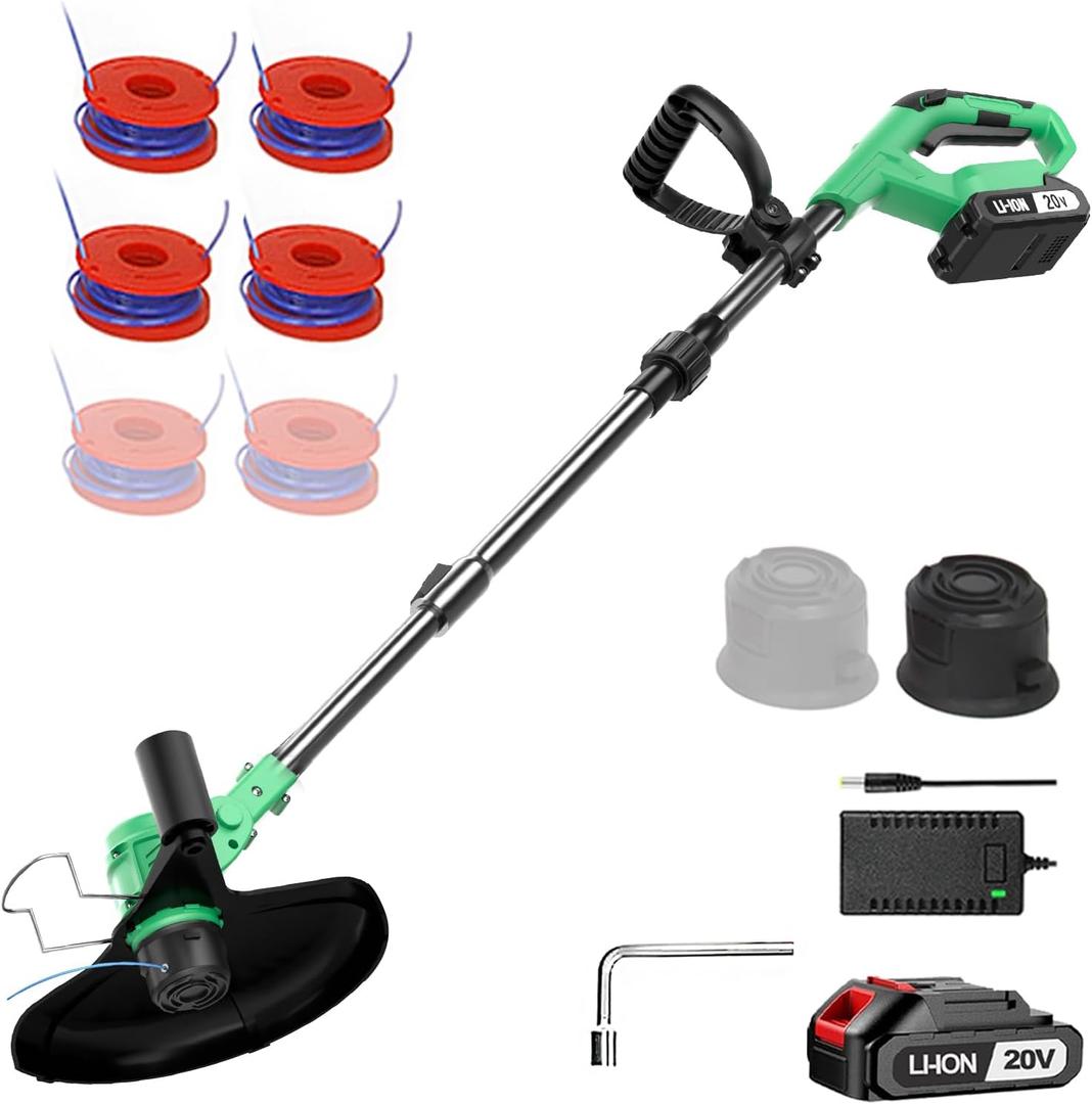 Electric Lawn Mower, Portable Cordless Weed Eater, Lithium Battery Powered, Grass String Trimmer Handheld Lawn Mowe
