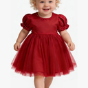 Toddler Baby Girls Flower Dress Satin Princess Birthday Tulle Gown Pageant Party Wedding Guest Formal Dresses 12-18M