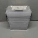 5 Liter Clear Storage Box, 4-Pack Plastic Latching Box with Lid