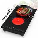 VBGK Electric Cooktop,110V 2100W Stove Top with LED touch Control,9 Power Levels, Kids Lock & 2H Timer,Overheat Protection stove,12 Inch 2 burner Electric cooktop