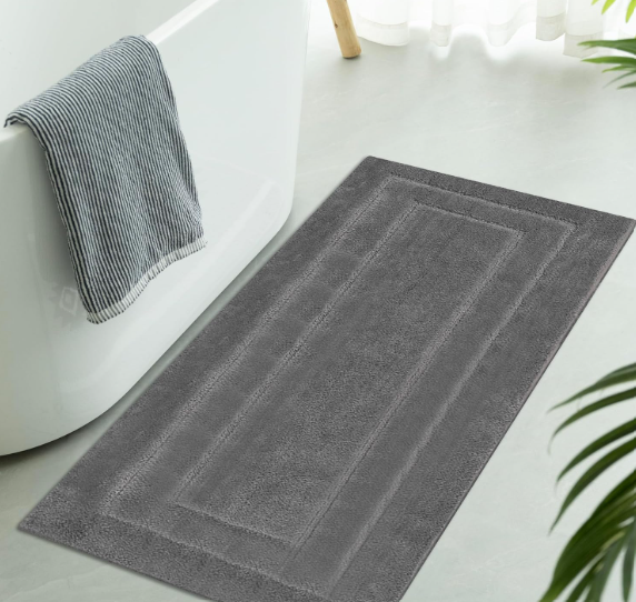 GRANNY SAYS Gray Bathroom Rug Mat, Bath Mats for Bathroom Non-Slip, Super Soft and Water Absorbent, Extra Large Bath Rugs, Microfiber Bath Rugs for Bath Floor, Tub and Shower,59" x 24"
