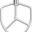 5-6QT Stainless Steel Flat Beater for KitchenAid Stand Mixer, Kitchen Aid Paddle Attachment Accessories/No coating/Dishwasher Safe Replacement for kitchenaid Professional 5 Plus and 600 Series Mixer
