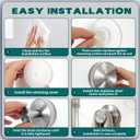 2026 Upgraded Suction Cup Hooks for Shower, Heavy Duty Vacuum Lock No Drill Stainless Steel Hooks, Rustproof Bathroom Towel Hooks for Glass Door Tile & Windows, 4 Pack