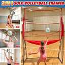8 x 11 FT Volleyball Training Net System, Height Adjustable Practice Net for Solo Serving, Setting, Passing and Spiking, with Ball, Pump, Carry Bag and 2-Piece Trainer