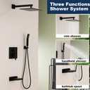 Shower System with Tub Spout, All Metal Black Bathtub Shower Faucet Set with High Pressure 10 Inch Rain Shower Head and Handheld Shower Head Set, Matte Black (Valve Include
