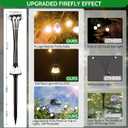 AOSEA Larger Bulbs Solar Garden Lights Outdoor, 2 Pack 18 LED Solar Firefly Lights Fairy Swaying by Wind for Outside, IP67 Waterproof,for Patio Garden Yard Walkway Sidewalk, Black (warm white-black)