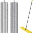 JOYMOOP 17.7-Inch Microfiber Flat Mop Replacement Pads Washable Reusable Grey & Stripe, Pack of 2 Wet & Dry Refill for JOYMOOP Flat Mop & Mop Bucket Set