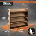 PROSCALE Universal Wall Paint Organizer for Miniatures & Modeling, Vertical Paint Shelf with Flat Shelves (No Holes) for Mixed Bottle Sizes, Compatible with Vallejo, Citadel, Army Painter, AK