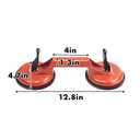 2 Pack Suction Cup Heavy Duty Aluminum Vacuum Plate Handle Glass Holder Hooks to Lift Glass, Granite, Tile, Pad for Lifting