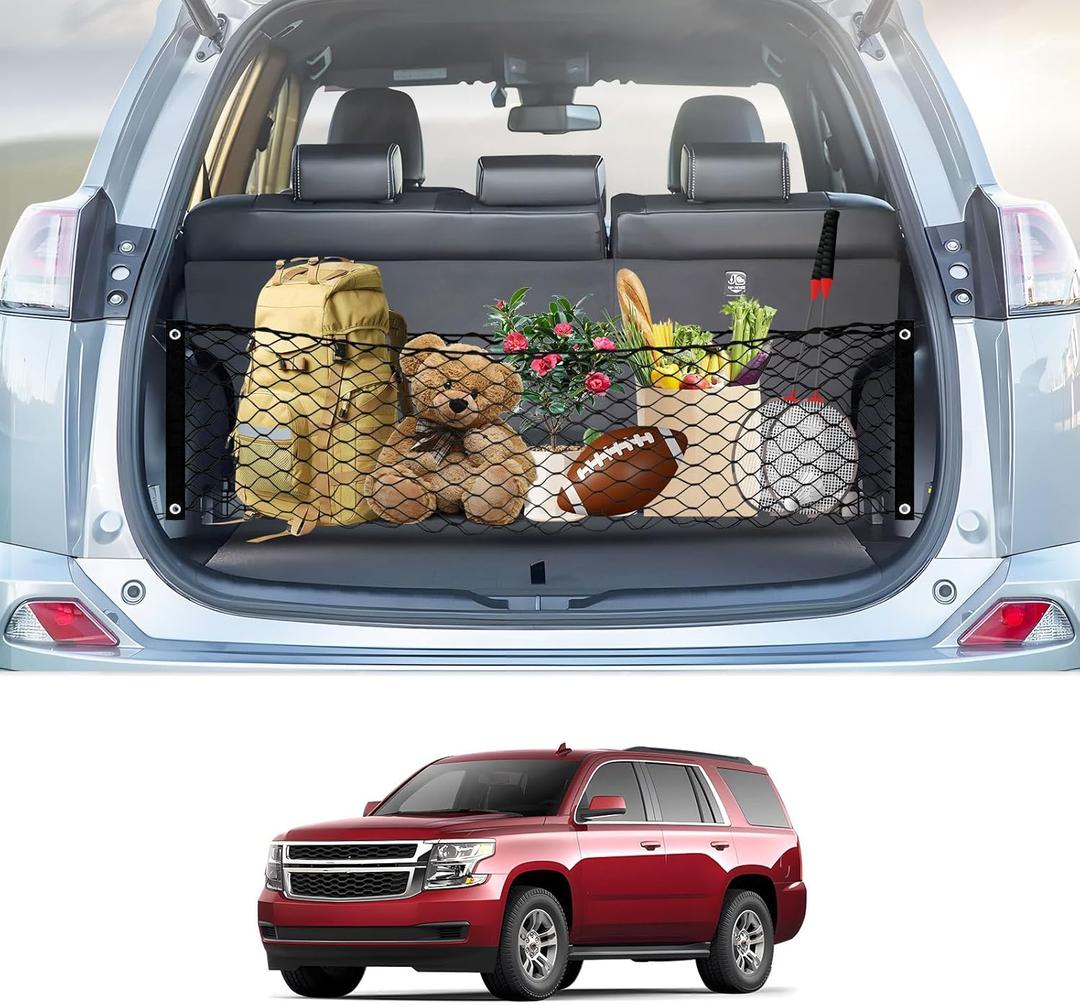 Karltys Yukon Cargo Net for GMC Yukon/Chevy Tahoe/Suburban - Double Layer Nylon Mesh with Metal Hooks