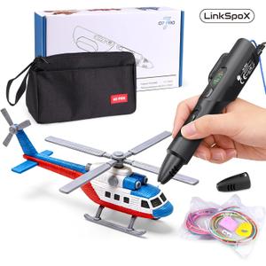 3D Printing Pen Kit, 3D Printer Pen with Adjustable Temperature,Stepless Speed, PLA/ABS Compatible 3D Drawing LCD Display, for Creative Art, DIY Projects,Black