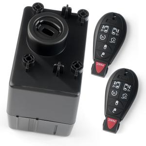 68210151AB Ignition Switch Module 2 Keys Fit for Dodge Ram 1500 2500 3500 Challenger Charger for Jeep Grand Cherokee Commander for Chrysler 300 2008-2011 Replaces 5026298AD 68064790AD(Needs Program)