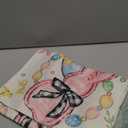 Artoid Mode Floral Bow Bunny Rabbits Eggs Easter Table Runner, Seasonal Spring Kitchen Dining Table Decoration for Home Party Decor 13x120 Inch (Beige)