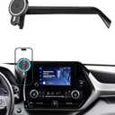 Car Phone Mount for 2020 2021-2024 2025 Toyota Highlander L/LE/Hybrid XLE/ Nightshade Accessories 8-inch Screen Magnetic 15W Fast Wireless Charger Cell Phone Holder Not Affect Vent (Not fit 12.3 inch)