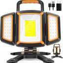 30W Rechargeable Work Light, 3000 Lumen Magnetic Work Light Battery Powered, Waterproof Portable Cordless Job Site Lighting for Construction Site, Workshop, Garage, Camping, and Car Repairing