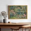 Gold Framed Vintage Garden Roses Large Wall Art Impressionist Botanical Landscape Framed Oil Painting Poster Retro Romantic Floral Picture Print for Cottagecore Bedroom Living Room Decor 36x24inch