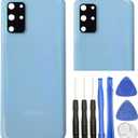 Ubrokeifixit Galaxy S20+,S20 Plus Rear Back Glass Cover Replacement for Samsung Galaxy S20+ G985 6.7",S20+ 5G G986,Pre-Cut Tape(NOT for S20 6.2",NOT for S20 Ultra 6.9") (Blue+Camera Lens)
