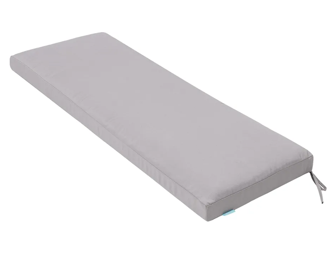 QILLOWAY Indoor/Outdoor Bench Cushion, Thick Upholstery Foam Couch Swing Pads with Ties,48-Inches,Grey