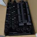 ROJASOP Shoe Rack Organizer, 8-Tier Metal Shoe Rack for Closet Entryway Garage, 26-32 Pairs Tall Shoe Boot Storage Shelf with 15 Hooks, Stackable Large Shoe Stand (Black)