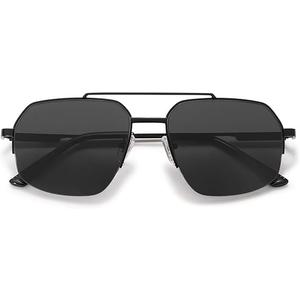 SOJOS Trendy Aviator Sunglasses Mens Womens Retro Double Bridge Metal Frame SemiRimless Shades Lentes De Sol Para Mujer SJ1191 Metallic