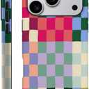 Seized Case Compatible with iPhone 17 Pro,Colorful Checkerboard Phone Case Dual-Layer Hard Shell Cover for Girl Women Boy Men