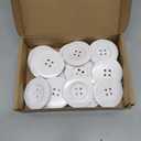 MTLEE 30 Pieces Large Size Wood Buttons 2.36 Inch Round Sewing Button 4 Holes Large Buttons for Crafts Sewing Wooden for DIY Clothing Bag Decoration Supplies(White)