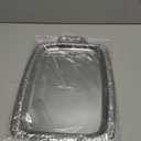 4 Pcs Silver Serving Tray Elegant Floral Metal Plate Silver Platter for Buffet Wedding Party Jewelry Decorative (Oblong with Handle)