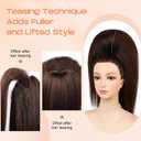 SEIKEA Cheer Ponytail Hair Piece, 100% Super Protein Fiber Straight Cheerleader Hairpiece Lightweight Silky Smooth Fluffy 18" Ponytail Extension for Cheerleader Competition, Dance Black/Dark Brown