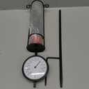 JMBay Rain Gauge Outdoor with Thermometer, Rain Gauges Outdoors Best Rated, Large Font Rain Measure Gauge for Yard, Rain Water Meter with Thickened Plastic Tube and Duralbe Metal Stake for Patio,Lawn