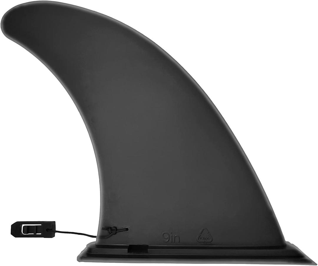 9" Paddle Board Fin Replacement Universal, Nylon Fiberglass Reinforced, No-Tool Installation, Single Center Fin for Most Inflatable SUPs, Surfboard, Stand-up Paddleboard, Longboard