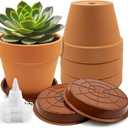6 Pack 6 Inch Terracotta & Clay Pots with Saucer for Plants, Breathable Clay Planters Flowerpot Terra Cotta Flowerpot with Drainage Hole for Indoor Outdoor Gardening Succulents Home Decor