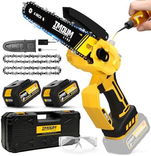 Mini Electric Chainsaw Cordless 4 Inch, Fast Powerful Cutting, Brushless Electric Handheld Chain Saw with 2.0 Ah Battery Power