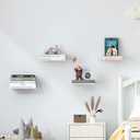STORAGE MANIAC Floating Book Shelves for Wall Mounted Invisible Floating Bookshelves Heavy-Duty Steel Hidden Bookshelf Hanging Bookshelves for Bedroom Living Room Office, White 4-Pack