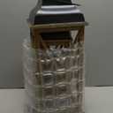 Farmhouse Wooden Metal Candle Lantern Set of 2, Rustic Large Decorative Floor Lanterns, Indoor/Outdoor Hurricane Lantern for Home Decor (No Glass) (Brown)