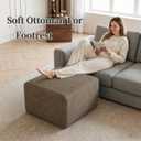 25.6" Ottoman Foot Rest for Couch，Plush Corduroy Rectangle Ottomans, Upholstered Memory Foam Couches Ottomans - Compressed Sofa in a Box No Assembly Required, Camel