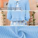 Toddler Girl Sleeveless Dresses and Long Sleeve Ruffle Cardigan 2 Piece Fall Outfits for 2-8T (Blue)