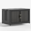 JONZEN 48Qt Stackable Storage Bins with Lid, 12GAL Collapsible Storage Bins with Wheels, Closet Organizer and Storage Drawer, Plastic Clothes Storage Cabinet Containers for Home, 1Pack Black