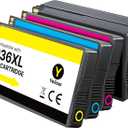 936e High Yield 936 Ink Cartridges for HP Printers HP936 936XL Replacement for HP 936 Ink Cartridges Combo Pack Work for HP Officejet Pro 9125e 9120e 9135e 9730e 9130e 9720e 9122e Printers, 4 Pack
