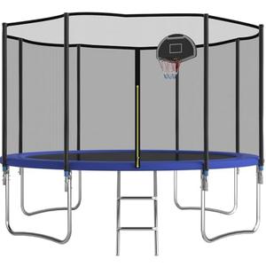 Redkid, Outdoor Trampoline, Diameter 122/366 cm, Kids Trampoline with Safety Net, Ladder, Basketball Basket, 440 lbs Load Capacity