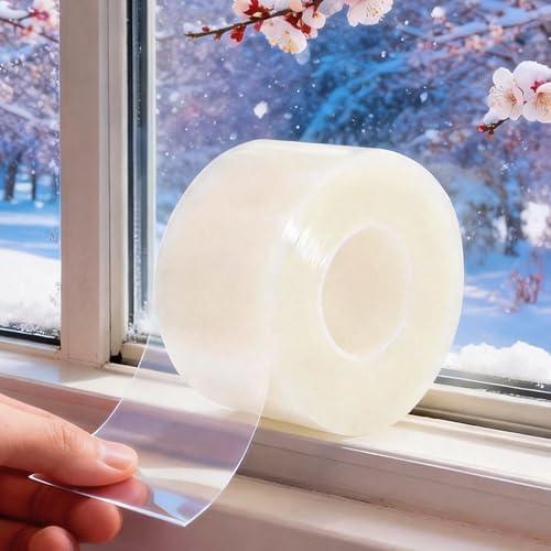 Sunroda Window Sealing Tape Weather Stripping Tape 2 Inch x 35 Yards Residue Free Clear Window Insulation for Shower Glass Gaps and Doors Seal Windproof Tape (2 Inch x 35 Yards)