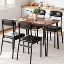 GarveeHome Dining Table Set for 4, Kitchen Table with Upholstered Chairs for Kitchen Room and Small Spaces (Vintage, Table with 4 Chairs)