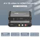 AV Svideo to HDMI Converter Upscaler, 3RCA CVBS AV Svideo to HDMI Converter Scaler, Support 1080P for Wii, PS2, PS3, Xbox 360, Blu Ray Player, DVD and More