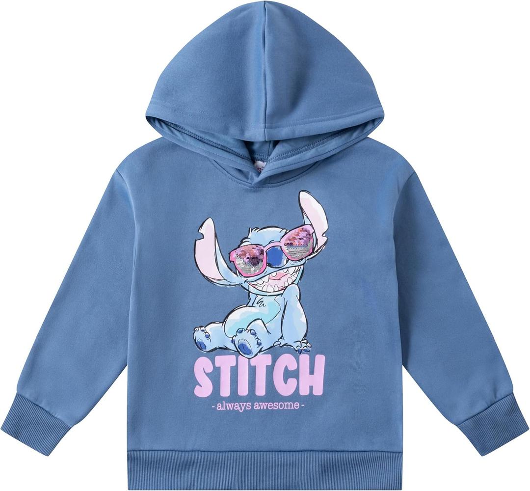 Disney Lilo and Stitch Unisex Pullover Hoodie for Toddlers and Big Kids (12, Navy)