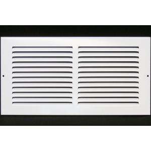 HVAC Premium 14'' x 8'' [Duct Opening] Flat Stamped Steel Return Air Grille - Sidewall and Ceiling - HVAC Vent Duct Cover - White [Outer Dimensions: 15.75''w X 9.75''h]