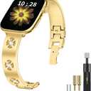 JOYOZY Metal Band Compatible with Apple Watch Band 38mm 40mm 41mm 42mm 44mm 45mm 49mm Fancy Luxury Strap with Sparkle Diamond, Dressy iWatch Bracelet, Cute Daisy Band for Women