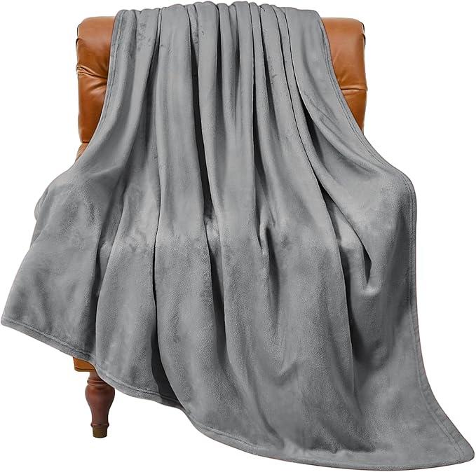 BEDELITE Fleece Blankets King Size for Bed, Luxury Plush Cozy Fuzzy Blanket 108x90 inches, Super Soft Warm Lightweight Throw Blanket All Seasons Suitable, Grey