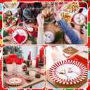 Shellwei 350 Pcs Christmas Party Supplies White Red Striped Paper Plates and Napkins Cups Have Yourself a Merry Little Cocktail Tableware Set for Christmas Carnival Party Decoration, Serves 50
