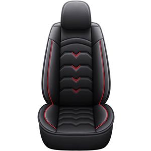 A Complete Set of Synthetic Leather car seat Covers, Waterproof and Stain Resistant car seat Protection Covers Suitable for Most Leather seat Covers of Cars, Trucks and SUVs (Black)